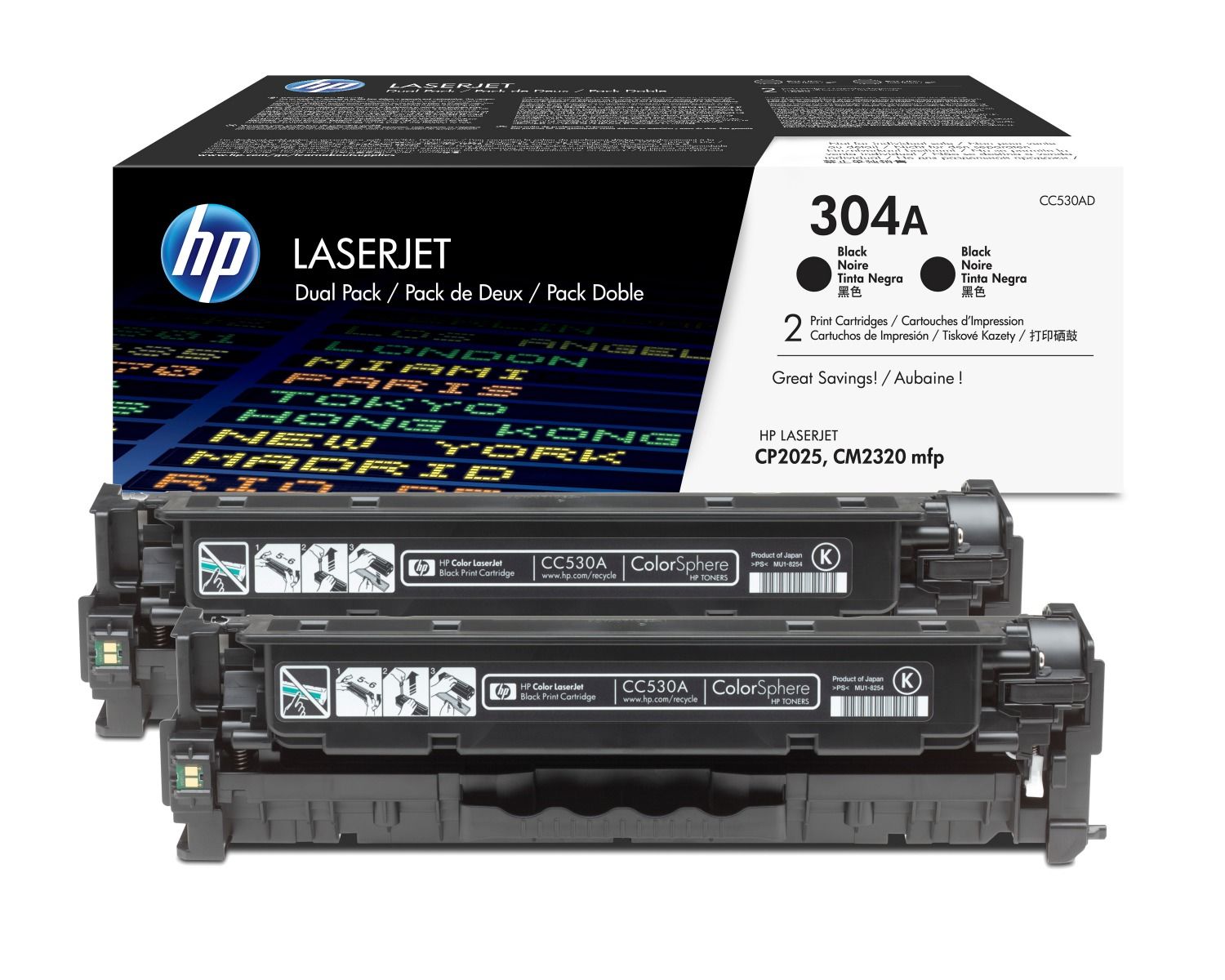 HP toner CC530AD fekete (2db CC530A)