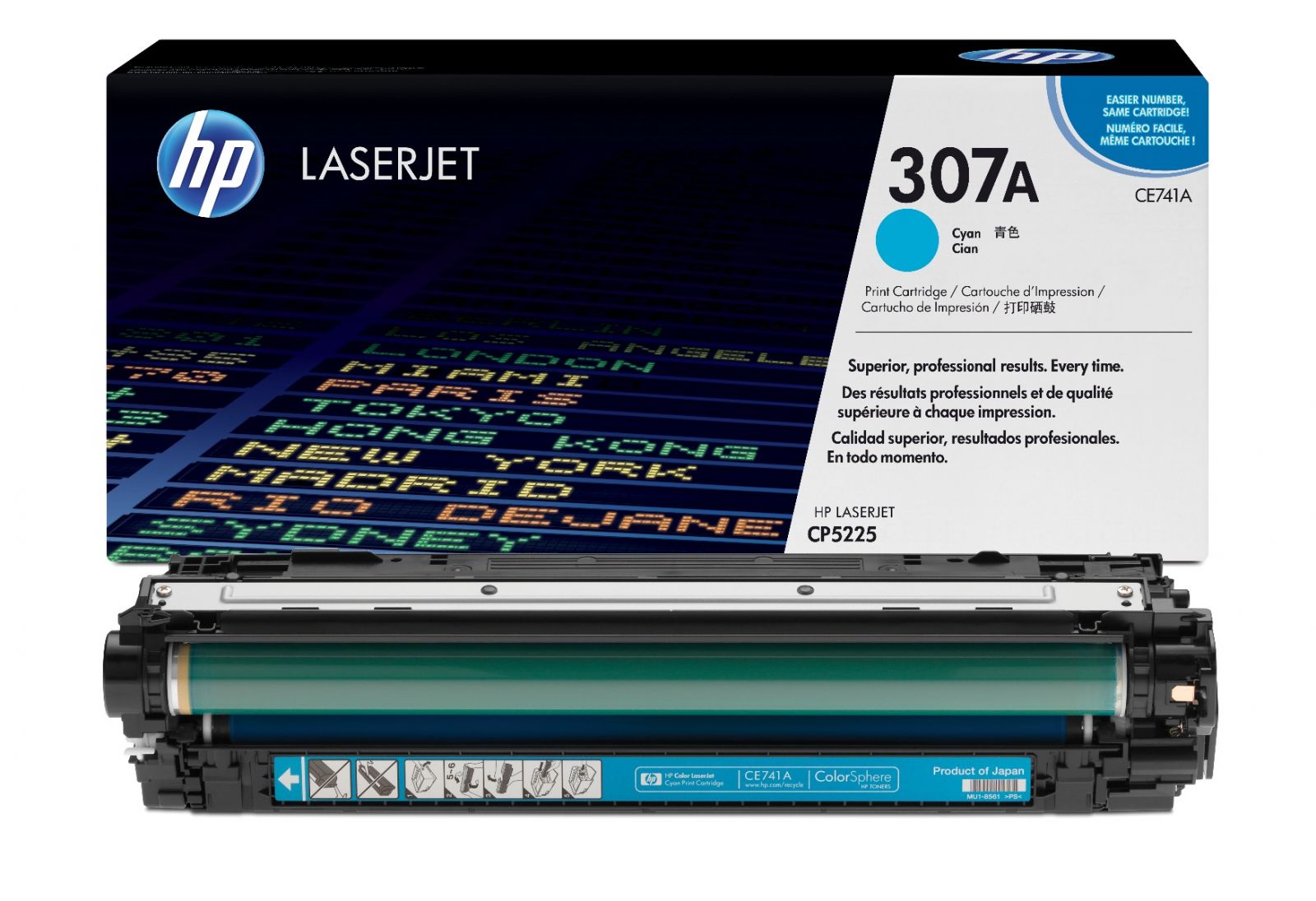HP toner CE741A kék