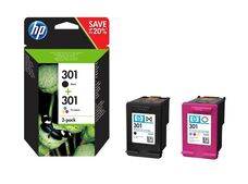 HP 301 multipack, fekete és színes patron (N9J72AE) eredeti