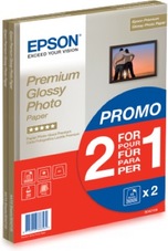 Epson Premium Glossy Photo Paper DUPLA csomag, A4, 255g, 30 