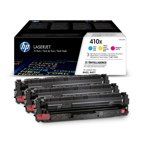 HP 410X színes kit (CF252XM 1-1db ciánkék, magenta és sárga toner) eredeti