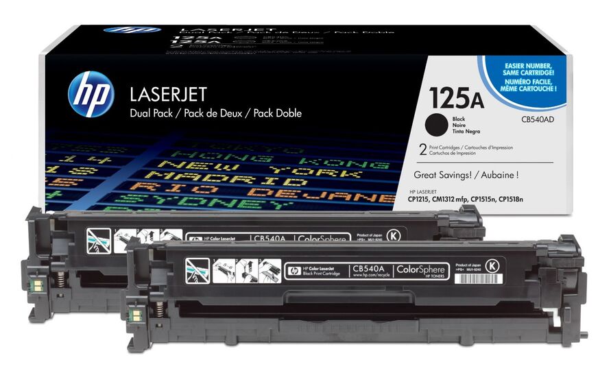 HP CB540AD fekete toner dupla csomag (2db CB540A) eredeti