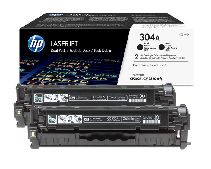 HP CC530AD fekete toner dupla csomag (2db CC530A) eredeti