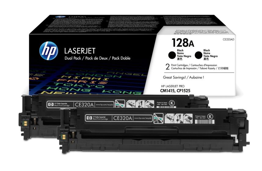 HP CE320AD toner dupla csomag (2db CE320A) eredeti