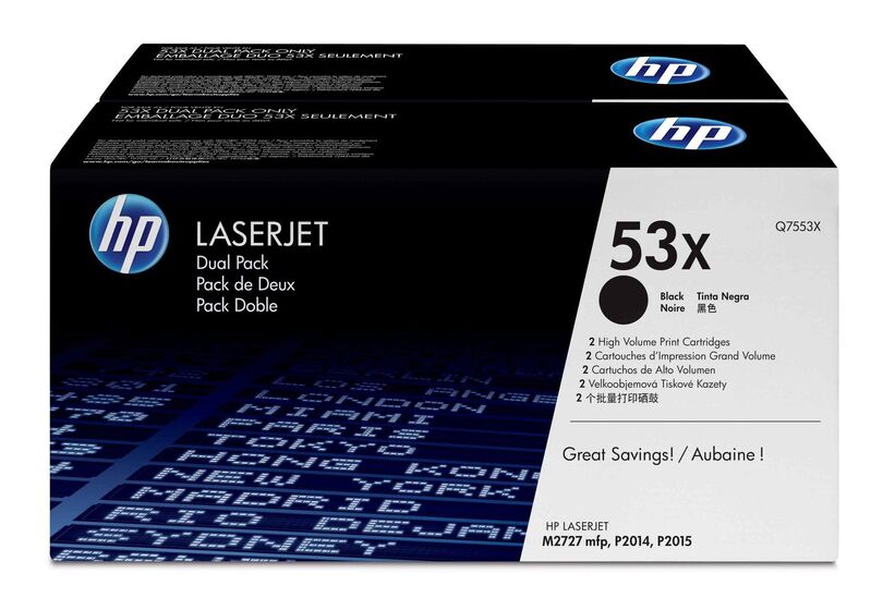 HP Q7553XD toner dupla csomag (2db Q7553X) eredeti