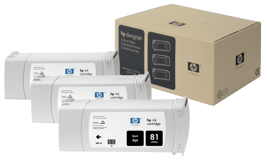 HP 81 fekete patron, 3-as csomag (C5066A) eredeti