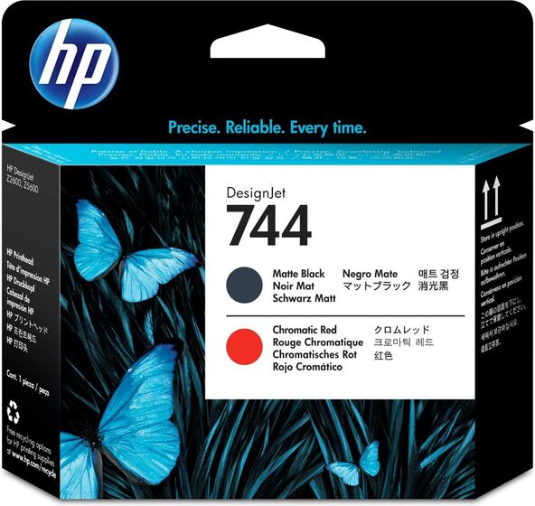 HP 744 matt fekete / chromatic red nyomtatófej (F9J88A) eredeti