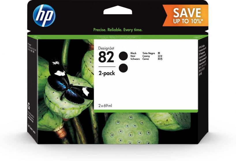 HP 82 multipack, 2db fekete patron (P2V34A) eredeti