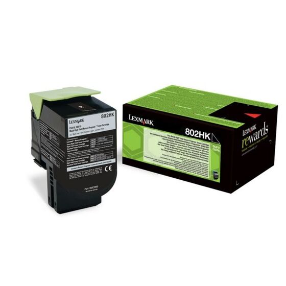 Eredeti Lexmark 802HK nagy kapacitású fekete toner (80C2HK0)