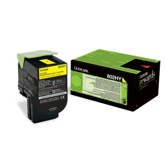 Eredeti Lexmark 802HY nagy kapacitású sárga toner (80C2HY0)