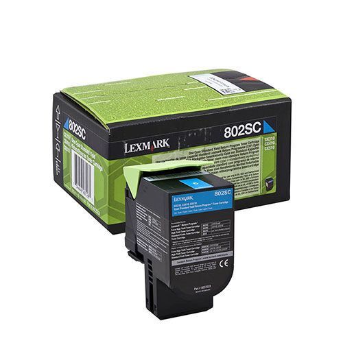 Eredeti Lexmark 802SC ciánkék toner (80C2SC0)