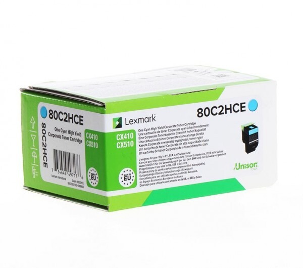 Eredeti Lexmark 802HCE nagy kapacitású ciánkék toner (80C2HCE)