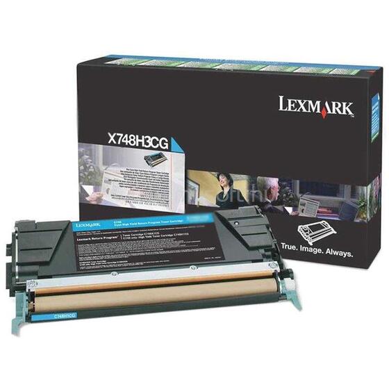 Eredeti Lexmark X748H3CG nagy kapacitású ciánkék toner