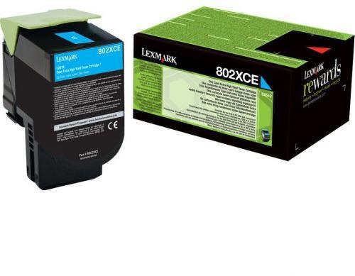 Eredeti Lexmark 802XCE extra nagy kapacitású ciánkék toner (80C2XCE)