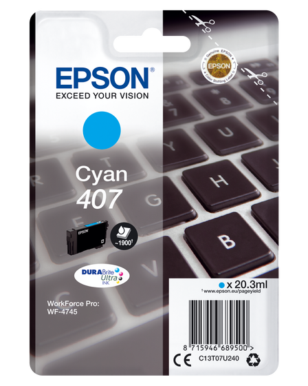 Epson 407 ciánkék patron eredeti (T07U2)