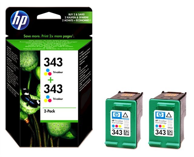 HP 343 fekete patron, dupla csomag (CB332EE) eredeti