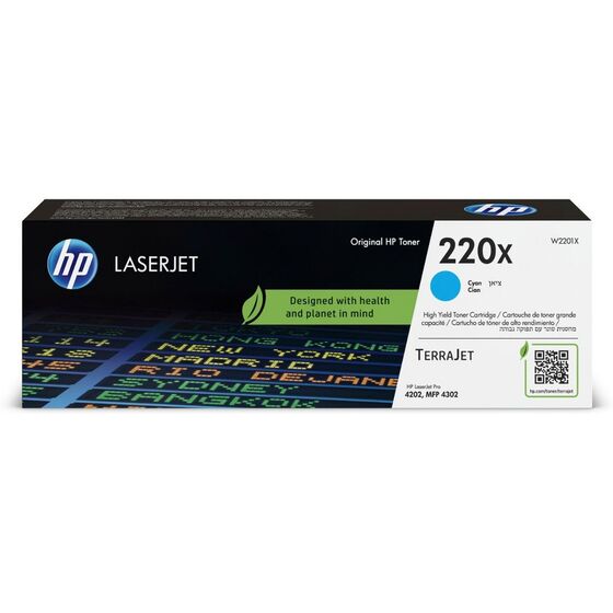 HP 220X nagy kapacitású ciánkék toner (W2201X) eredeti