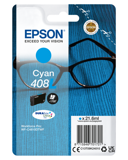 Epson 408L (T09K2) nagy kapacitású ciánkék tintapatron
