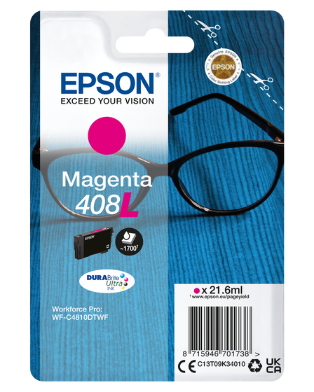 Epson 408L (T09K3 nagy kapacitású) magenta tintapatron