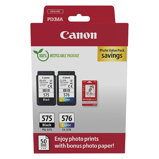 Canon PG-575 / CL-576 + 10x15 GP501 fotópapír multipack (5438C004) eredeti