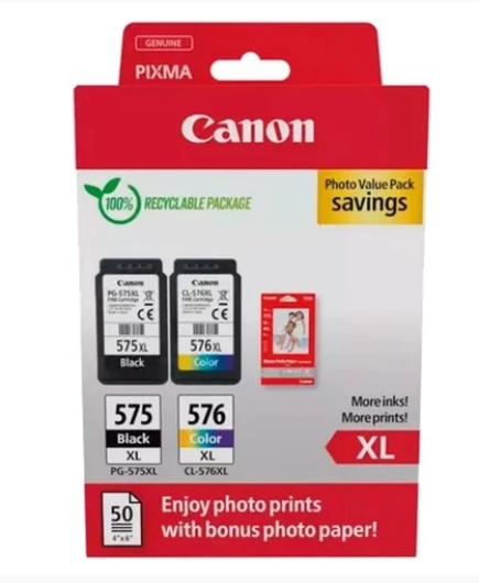 Canon PG-575XL / CL-576XL + 10x15 GP501 fotópapír multipack (5437C006) eredeti
