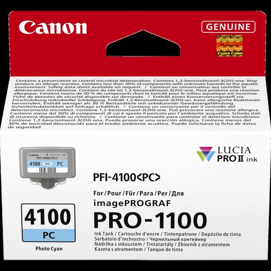 Canon PFI-4100PC foto ciánkék patron (6781C001) eredeti