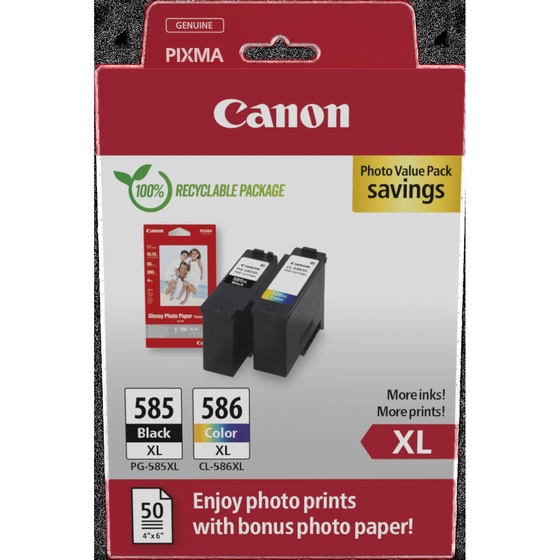 Canon PG-585XL / CL-586XL + 10x15 GP-501 fotópapír multipack (6204C005) eredeti