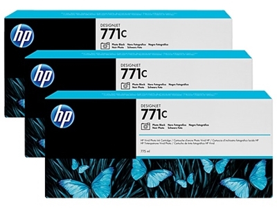 HP 771 foto fekete patron, 3-as csomag (B6Y37A) eredeti