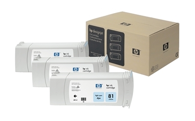 HP 81 világos ciánkék patron, 3-as csomag (C5070A) eredeti