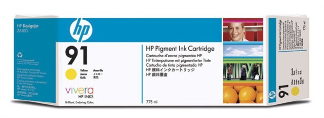 HP 91 sárga patron, 3-as csomag (C9485A) eredeti