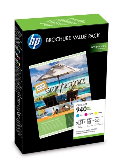HP 940XL multipack, 3 színű patroncsomag + papír (CG898AE) eredeti