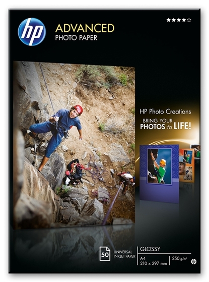 HP Q8698A fényes, A4, 50 lap, 250g/m2, fotópapír