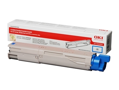 Eredeti OKI 43459331 nagy kapacitású ciánkék toner