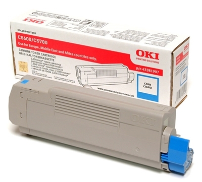 Eredeti OKI 43381907 ciánkék toner