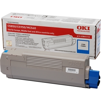 Eredeti OKI 43865723 ciánkék toner