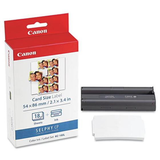Canon KC-18IL eredeti patron hitelkártya méretű papíron oldalanként 8db mini matricával