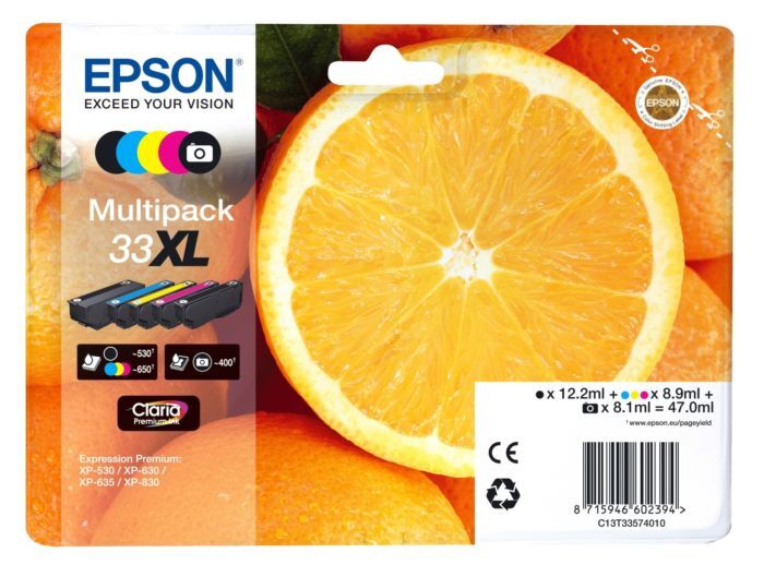 Epson 33XL mulitpack nagy kapacitású (1-1 db nagy kapacitású