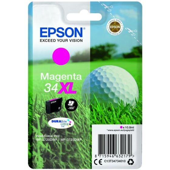 Eredeti Epson 34XL nagy kapacitású magenta patron 10,8 ml (T3473)