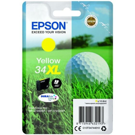 Eredeti Epson 34XL nagy kapacitású sárga patron 10,8 ml (T3474)