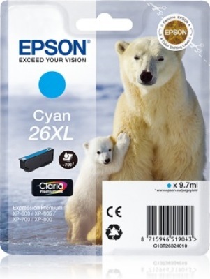 Eredeti Epson 26 XL ciánkék patron