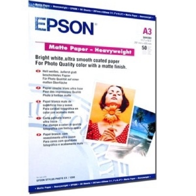Epson Matte Paper, Heavy Weight, A3, 167g, 50 lap