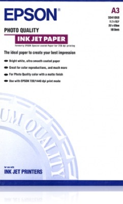Epson Photo Quality Inkjet Paper, A3, 104g, 100 lap