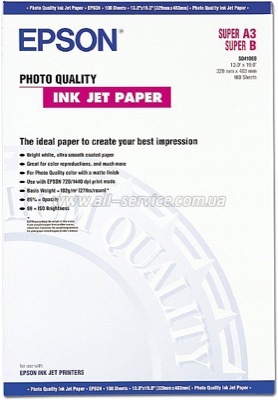 Epson Photo Quality Inkjet Paper, A3+, 104g, 100 lap