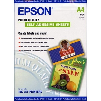 Epson Photo Quality Inkjet Paper, öntapadós, A4, 167g, 10 lap