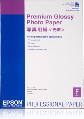 Epson Premium Glossy Photo Paper, A2, 255g, 25 lap