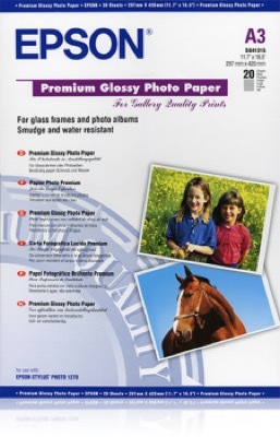 Epson Premium Glossy Photo Paper, A3, 255g, 20 lap