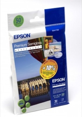 Epson Premium Semigloss Photo Paper, 10 X 15cm, 251g, 50 lap