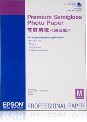 Epson Premium Semigloss Photo Paper, A2, 250g, 25 lap