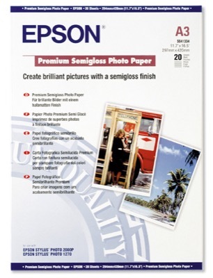 Epson Premium Semigloss Photo Paper, A3, 250g, 20 lap