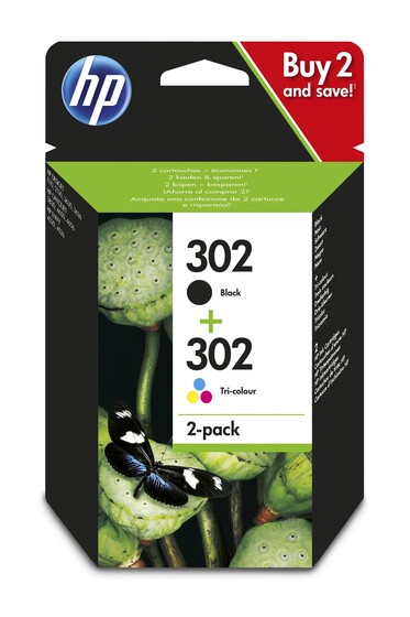 HP 302 multipack, fekete és színes patron (X4D37AE) eredeti